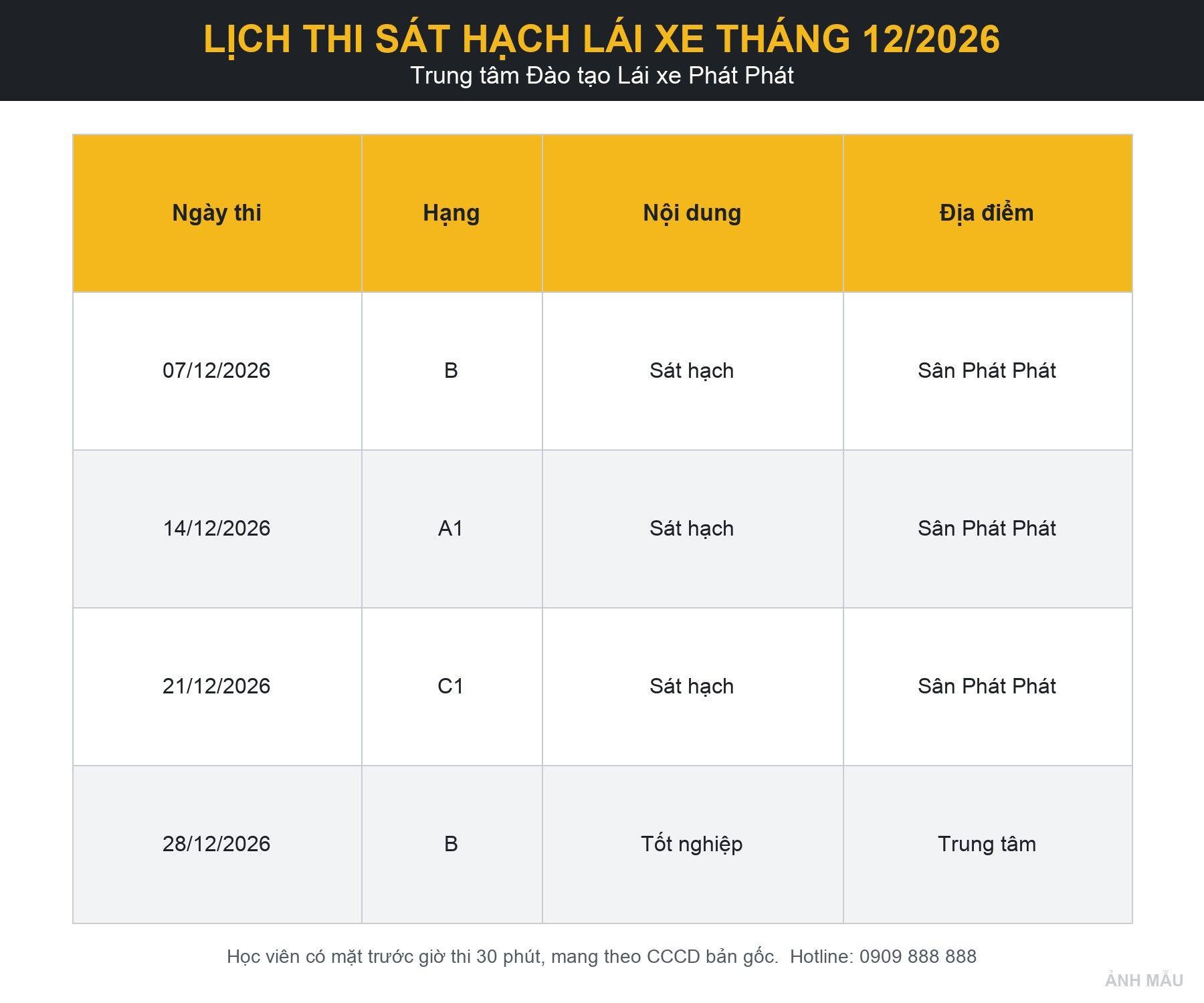 Lịch thi